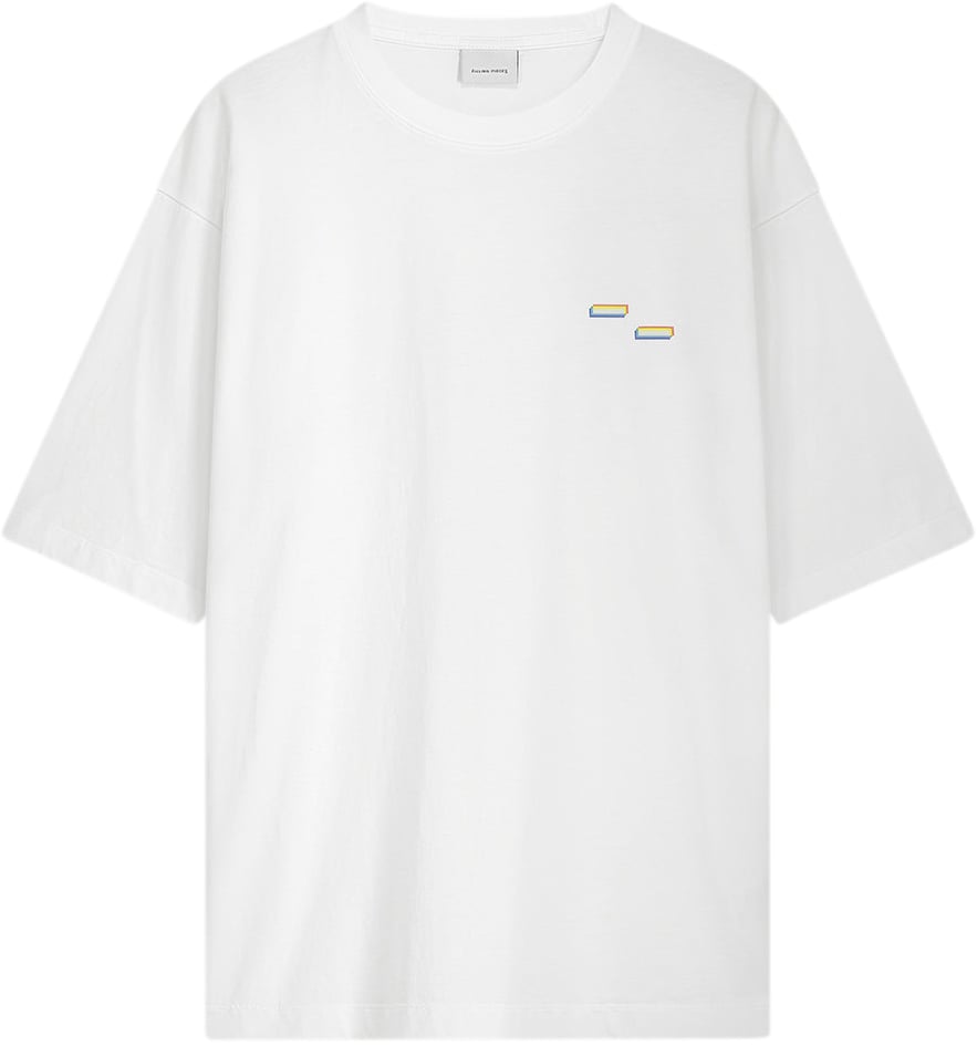 Filling Pieces T-shirt Boxy Handshake Rhythm White Wit