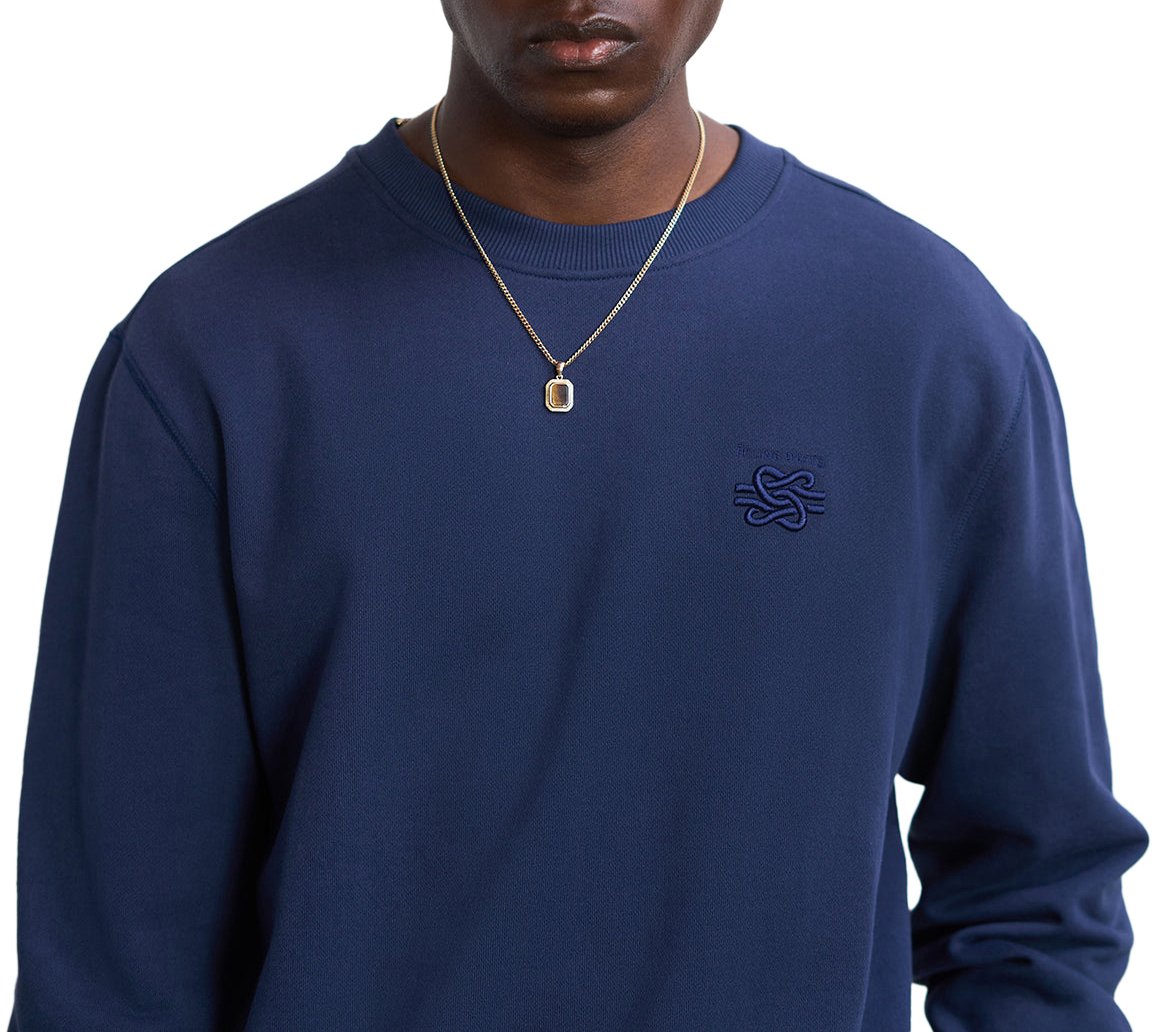 Filling Pieces Sweatshirt Embroidered Knot Navy Blauw