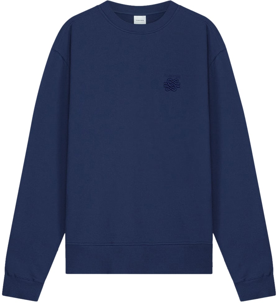 Filling Pieces Sweatshirt Embroidered Knot Navy Blauw