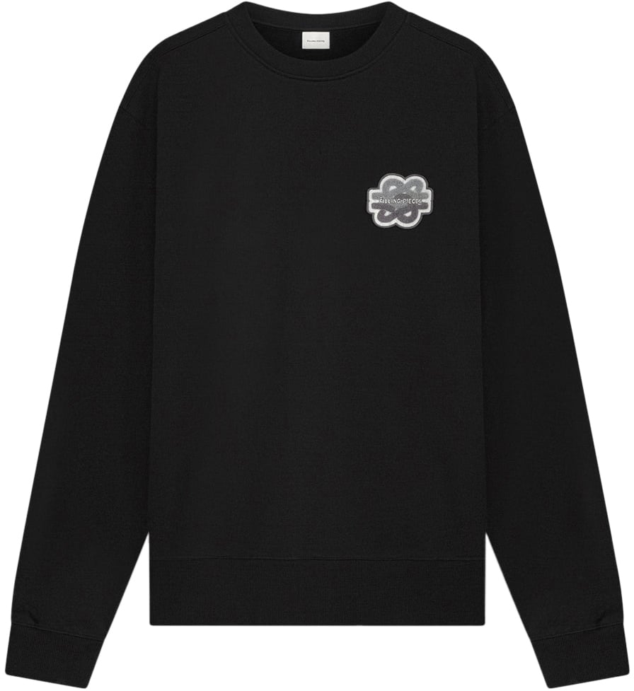 Filling Pieces Sweatshirt Gowtu Tonal Black Zwart