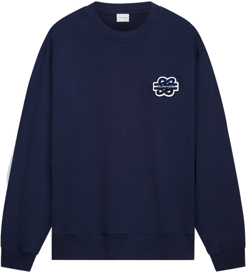 Filling Pieces Sweatshirt Gowtu Tonal Navy Blauw