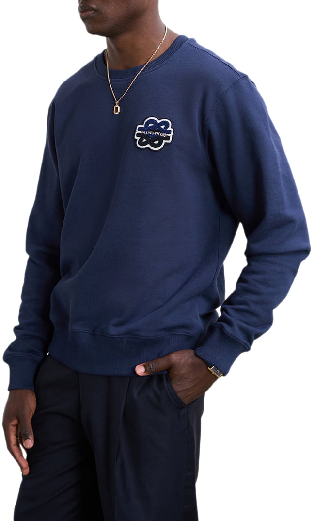 Filling Pieces Sweatshirt Gowtu Tonal Navy Blauw