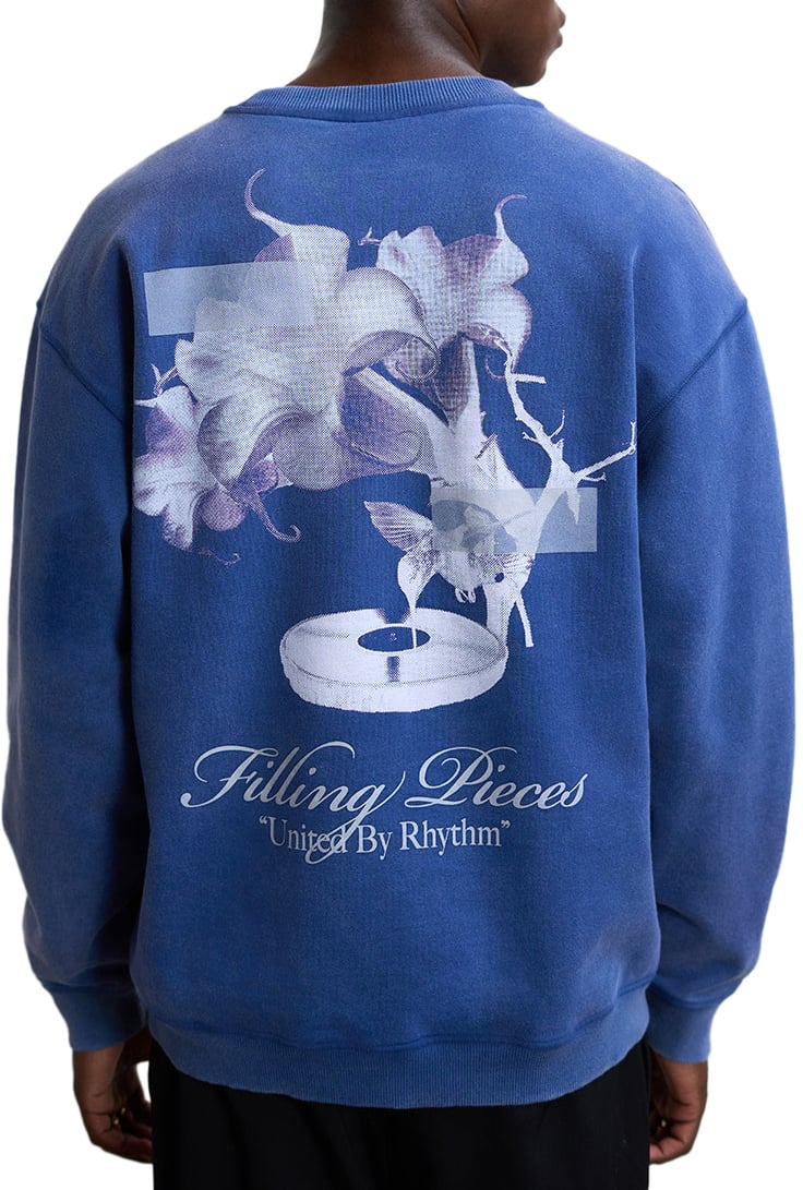 Filling Pieces Sweatshirt Gramophone Vintage Blue Blauw