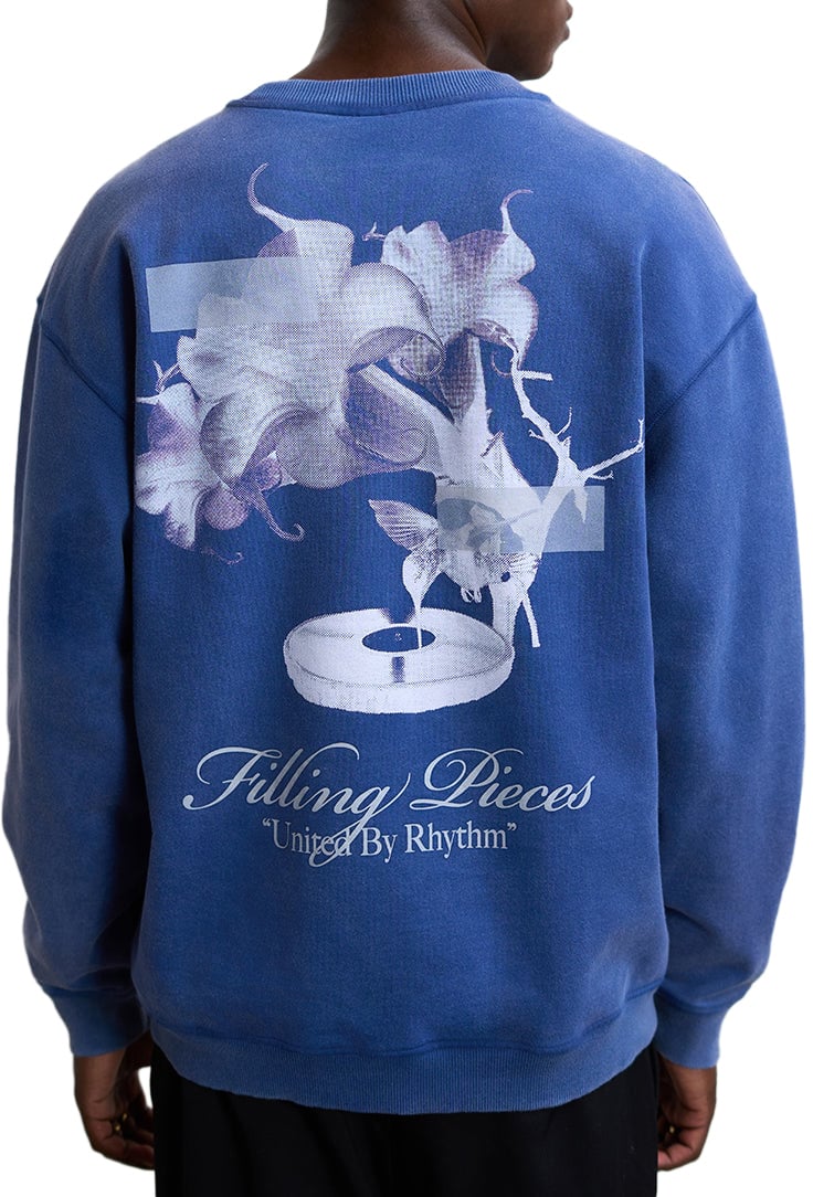 Filling Pieces Sweatshirt Gramophone Vintage Blue Blauw