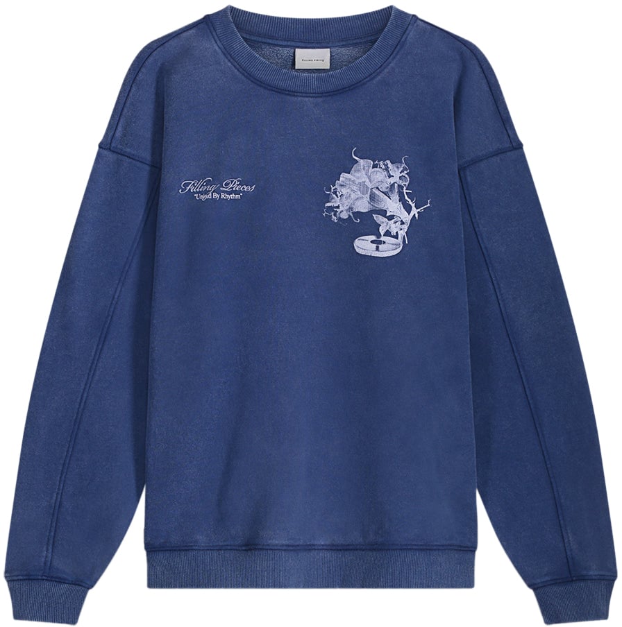 Filling Pieces Sweatshirt Gramophone Vintage Blue Blauw