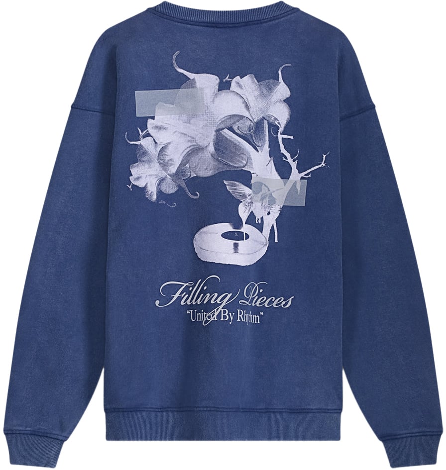 Filling Pieces Sweatshirt Gramophone Vintage Blue Blauw