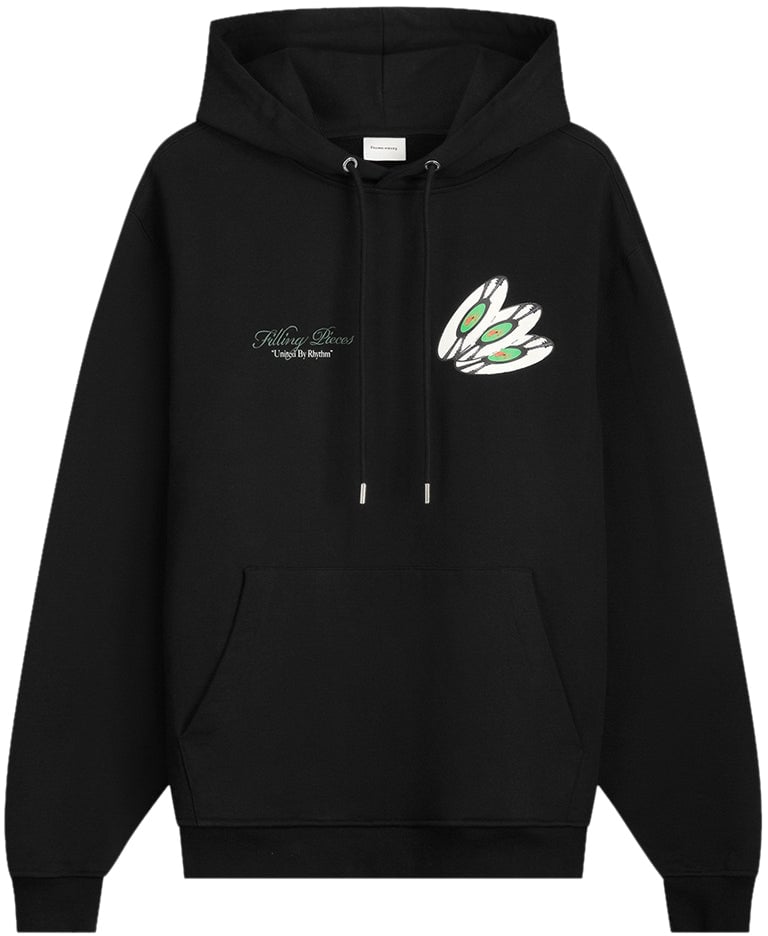 Filling Pieces Hoodie DJ Black Zwart