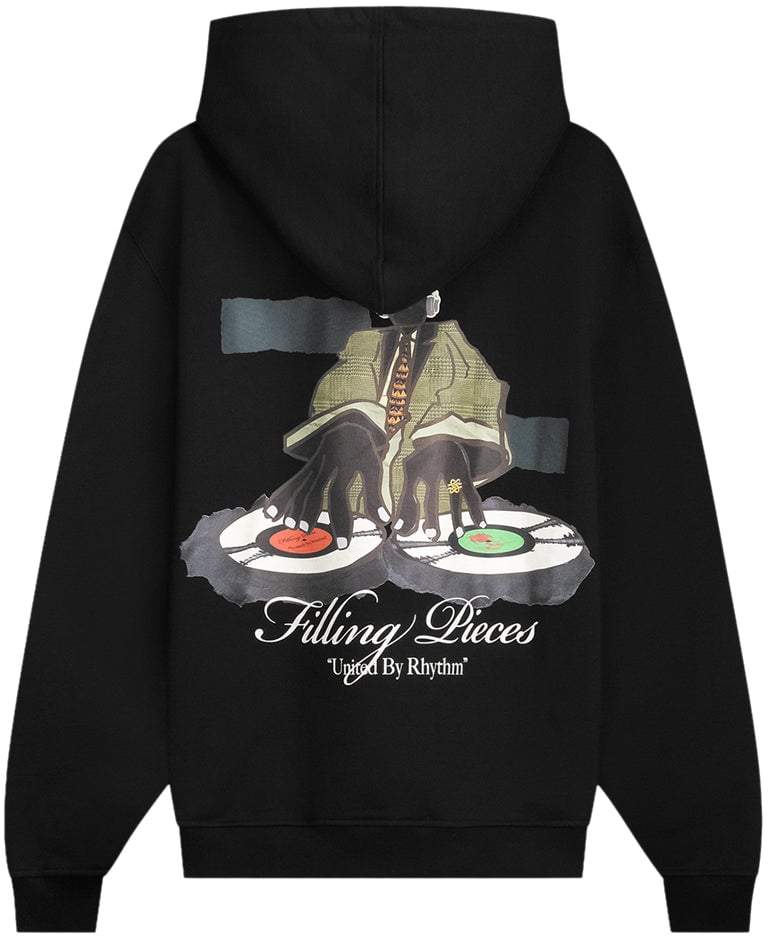 Filling Pieces Hoodie DJ Black Zwart