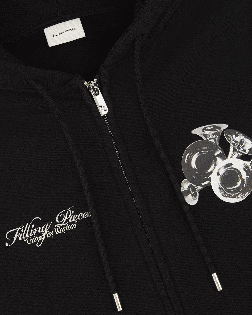 Filling Pieces Zip Hoodie Bouquet Black Zwart