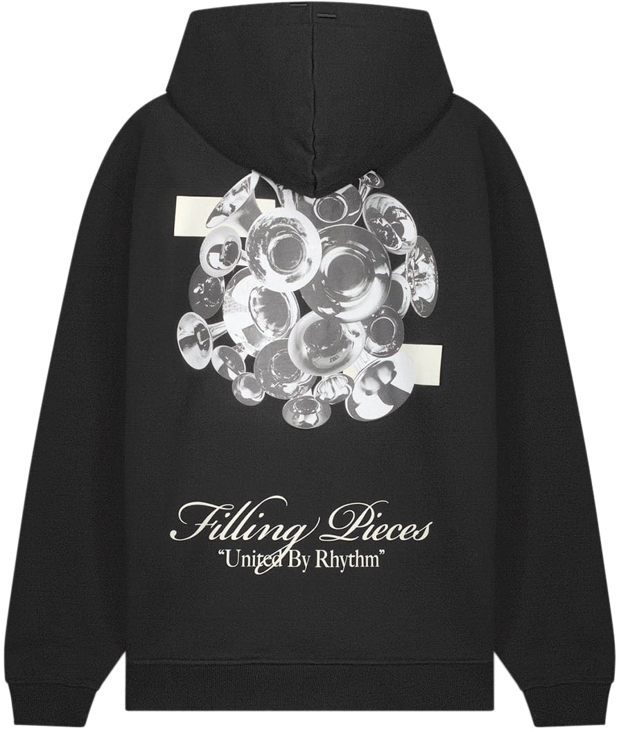 Filling Pieces Zip Hoodie Bouquet Black Zwart