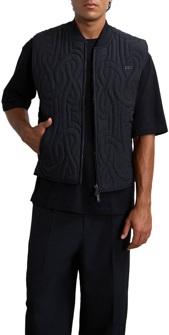 Filling Pieces Quilted Vest Black Zwart