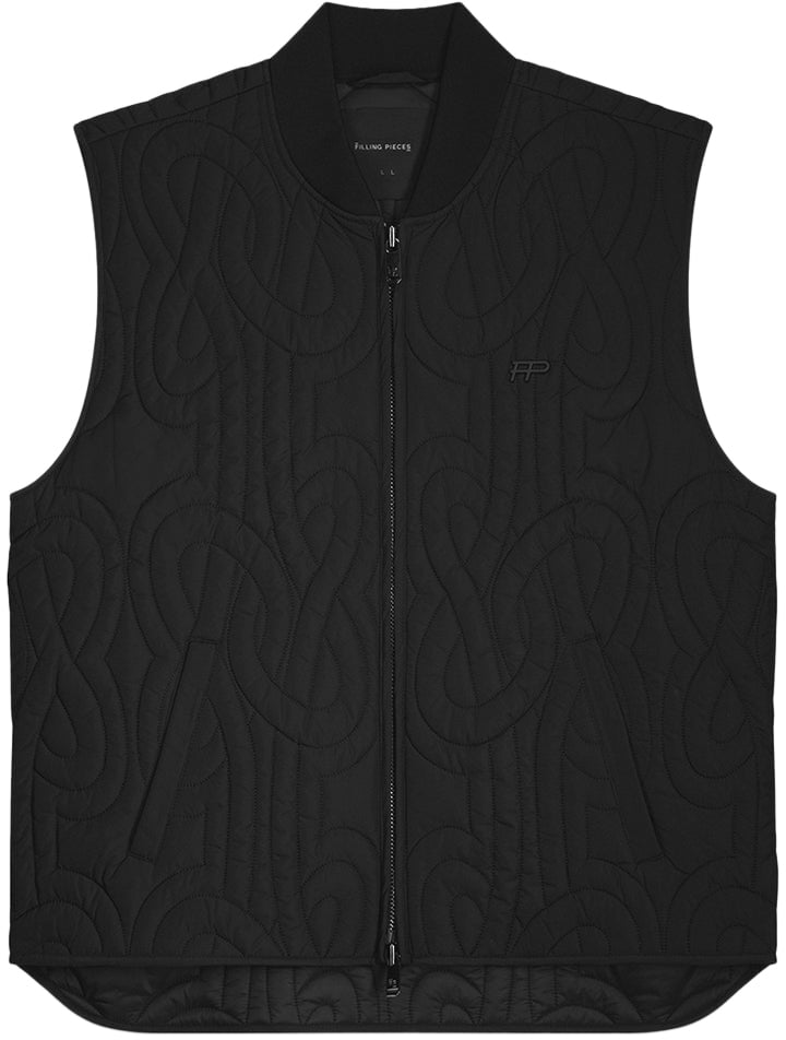 Filling Pieces Quilted Vest Black Zwart