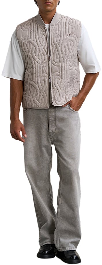 Filling Pieces Quilted Vest Atmosphere Grijs