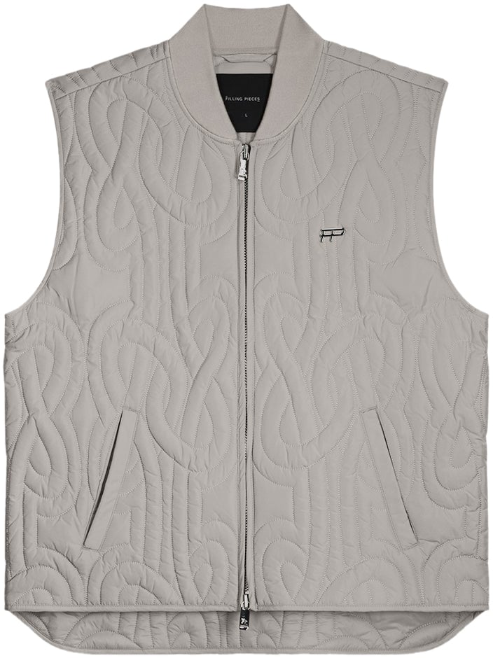 Filling Pieces Quilted Vest Atmosphere Grijs