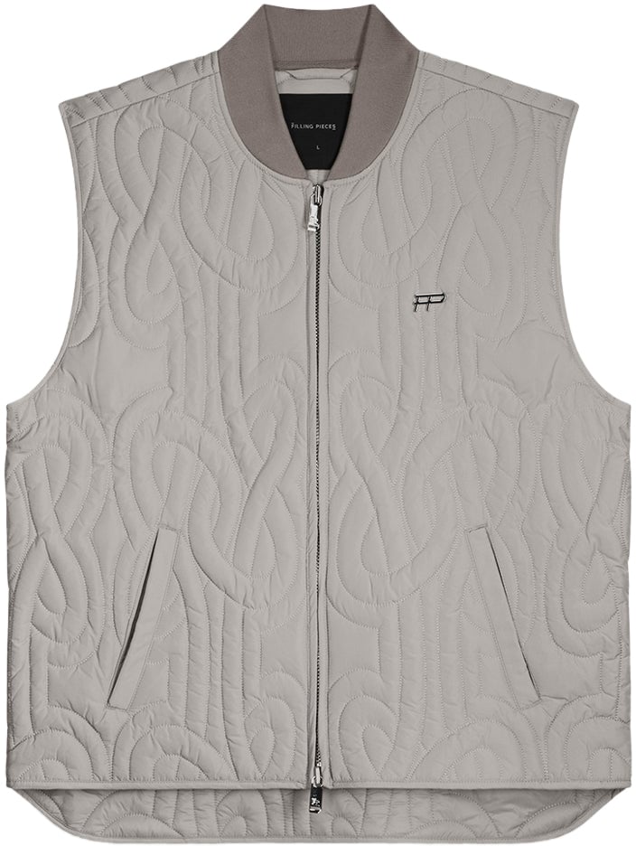 Filling Pieces Quilted Vest Atmosphere Grijs