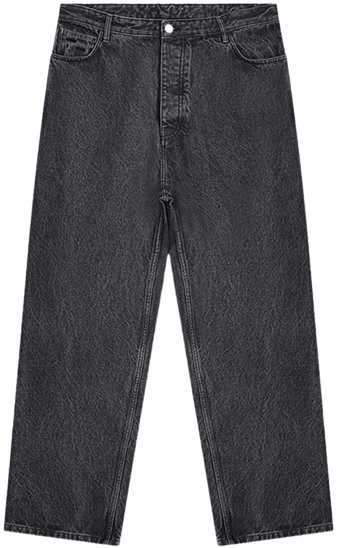 Filling Pieces Denim Pants Washed Black Zwart