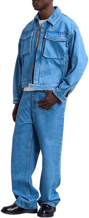 Filling Pieces Denim Pants Washed Indigo Blauw