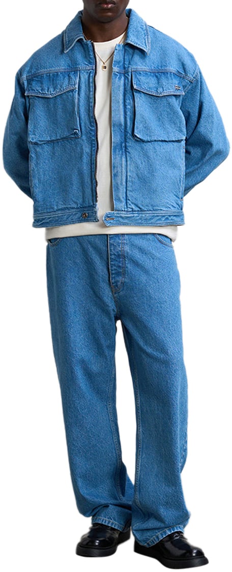 Filling Pieces Denim Pants Washed Indigo Blauw