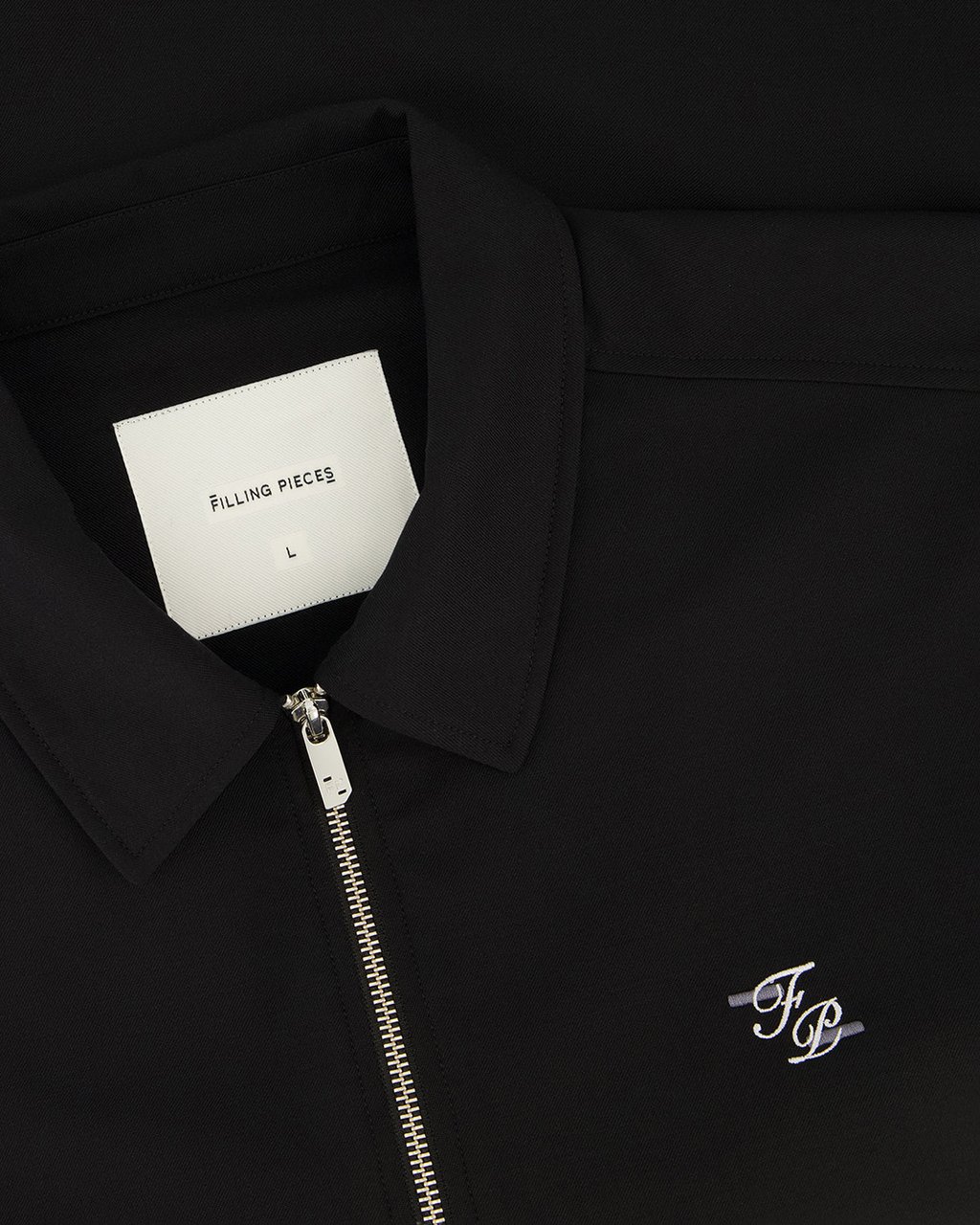 Filling Pieces Coach Jacket Twill Wool Black Zwart