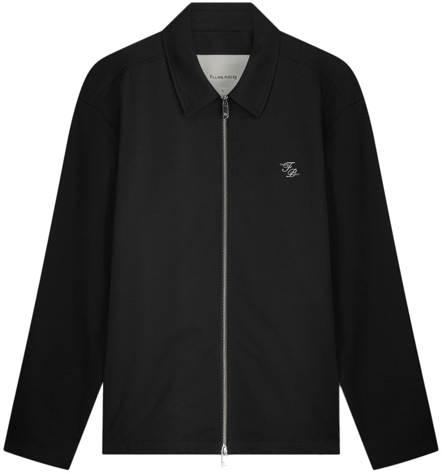Filling Pieces Coach Jacket Twill Wool Black Zwart