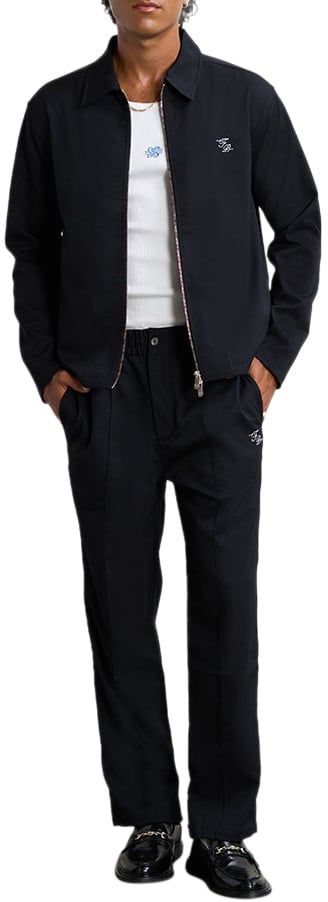 Filling Pieces Coach Jacket Twill Wool Black Zwart