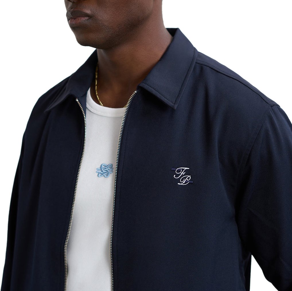 Filling Pieces Coach Jacket Twill Wool Navy Blauw