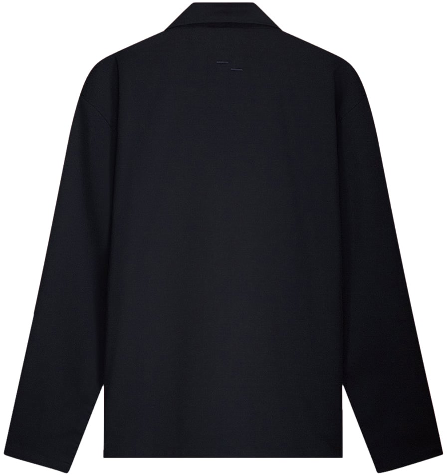 Filling Pieces Coach Jacket Twill Wool Navy Blauw