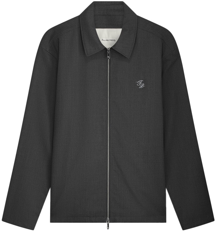 Filling Pieces Coach Jacket Twill Wool Grey Grijs