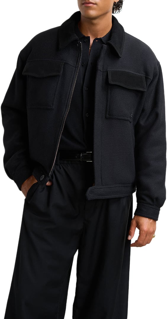 Filling Pieces Box Jacket Varsity Black Zwart