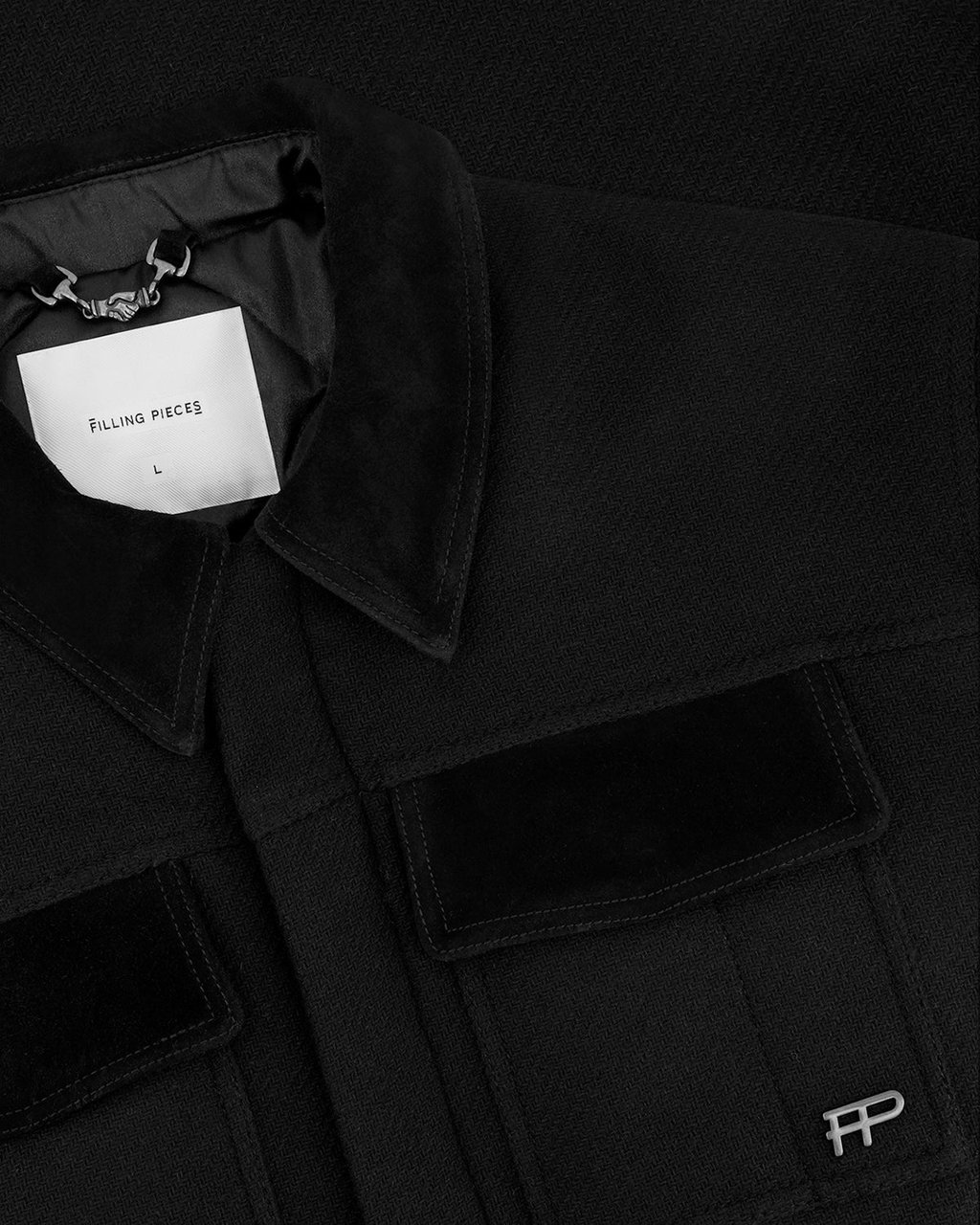 Filling Pieces Box Jacket Varsity Black Zwart