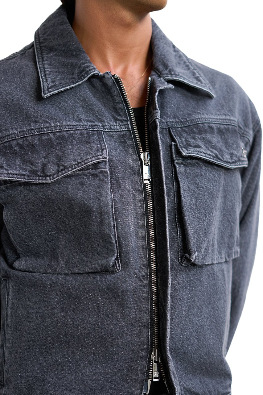 Filling Pieces Denim Jacket Washed Black Zwart