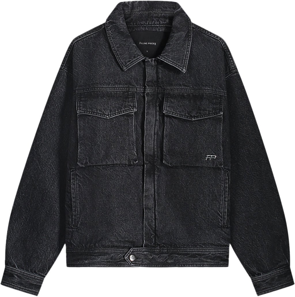 Filling Pieces Denim Jacket Washed Black Zwart