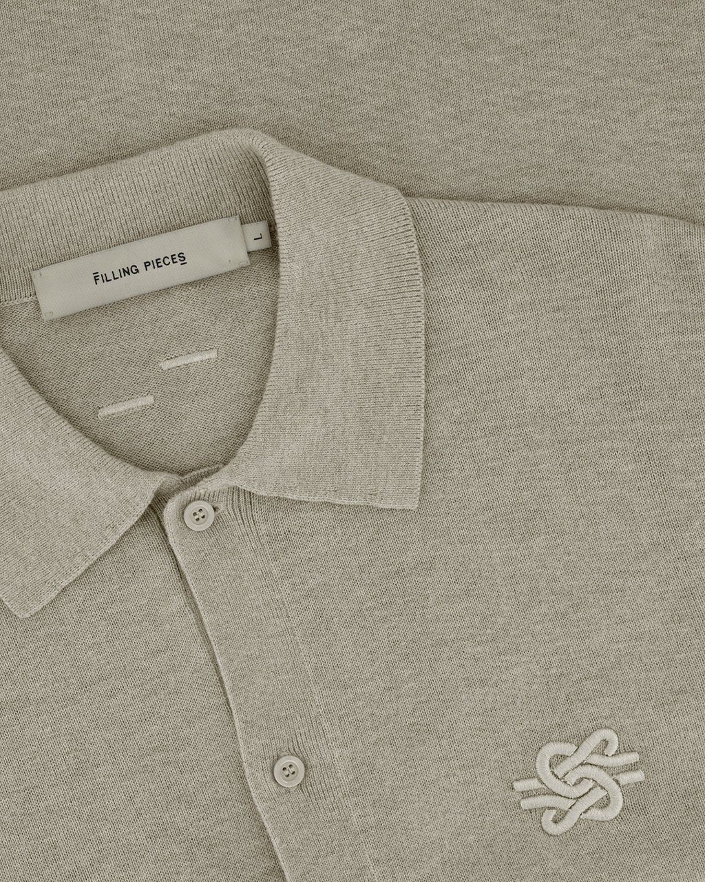 Filling Pieces Knit Dress Shirt Atmosphere Grijs