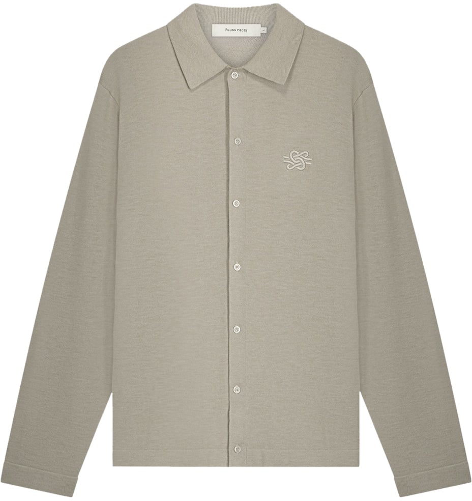 Filling Pieces Knit Dress Shirt Atmosphere Grijs