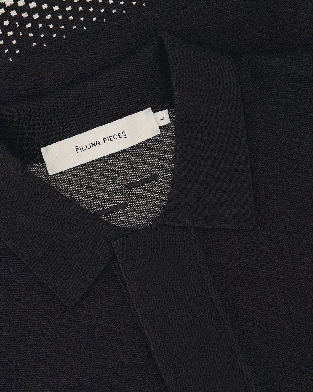 Filling Pieces Heren Knit Shirt Rugby Zwart Zwart