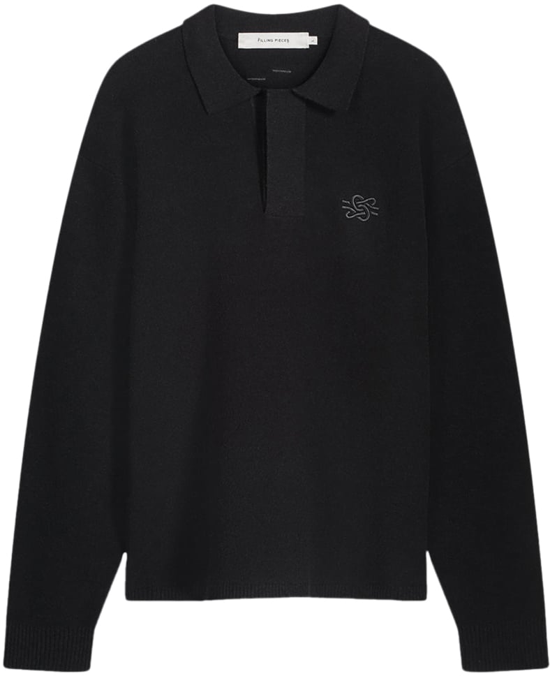 Filling Pieces Knit Shirt Boucle Black Zwart