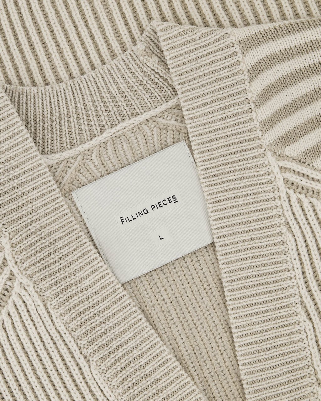 Filling Pieces Heren Knit Cardigan Knot Beige Beige