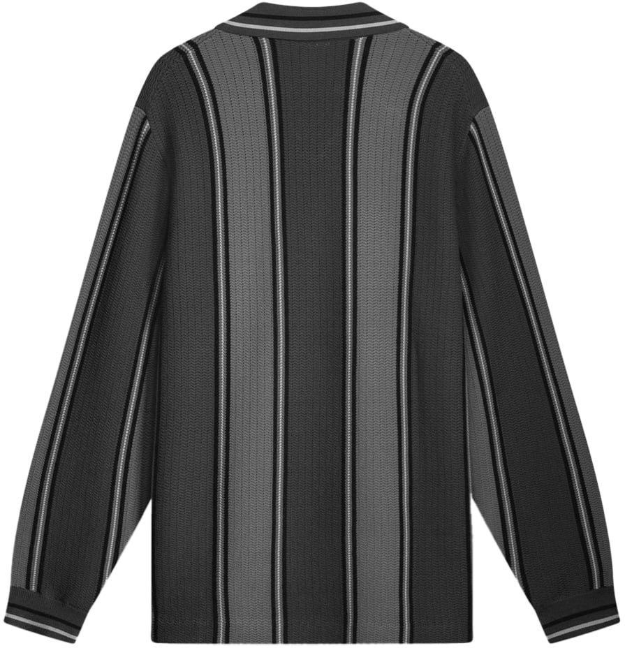 Filling Pieces Knit Football Jersey Black / Grey Zwart