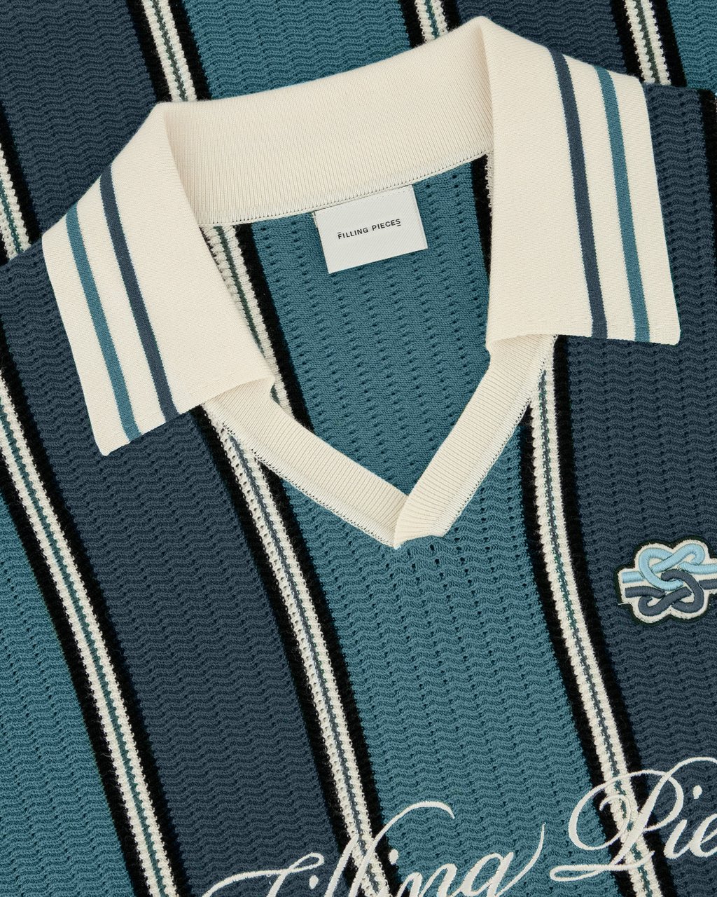 Filling Pieces Knit Football Jersey Dark Green Groen