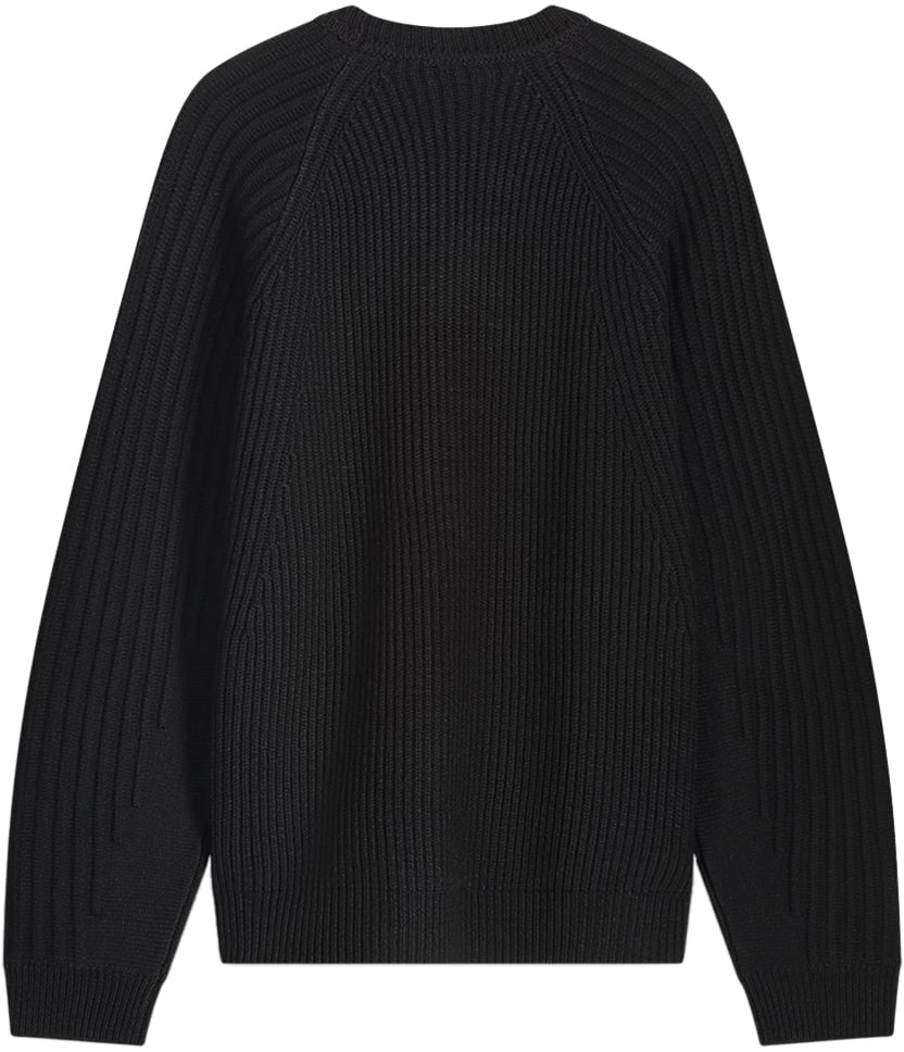 Filling Pieces Knit Sweater Raglan Black Zwart