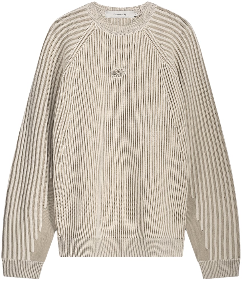 Filling Pieces Knit Sweater Raglan Atmosphere Grijs