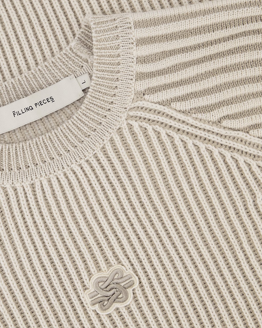 Filling Pieces Knit Sweater Raglan Atmosphere Grijs