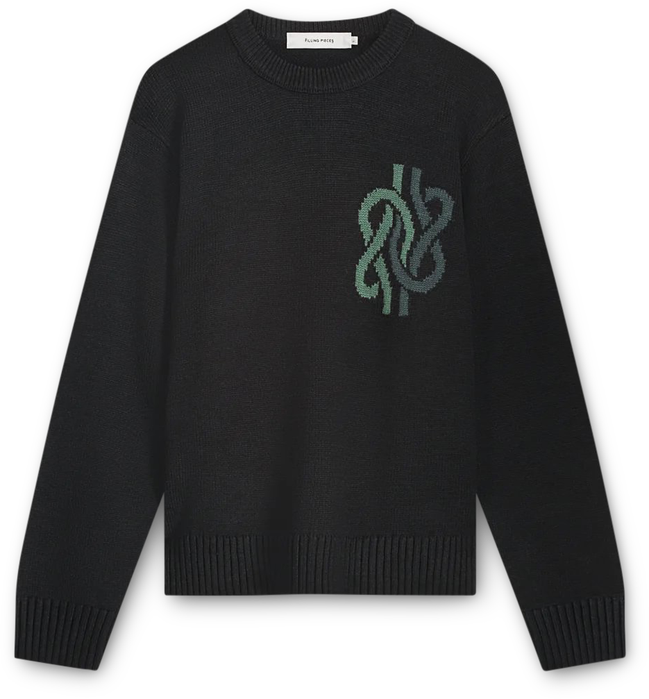 Filling Pieces Heren Knit Sweater Knot Zwart Zwart