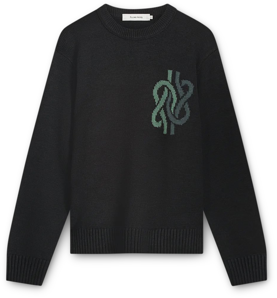 Filling Pieces Heren Knit Sweater Knot Zwart Zwart