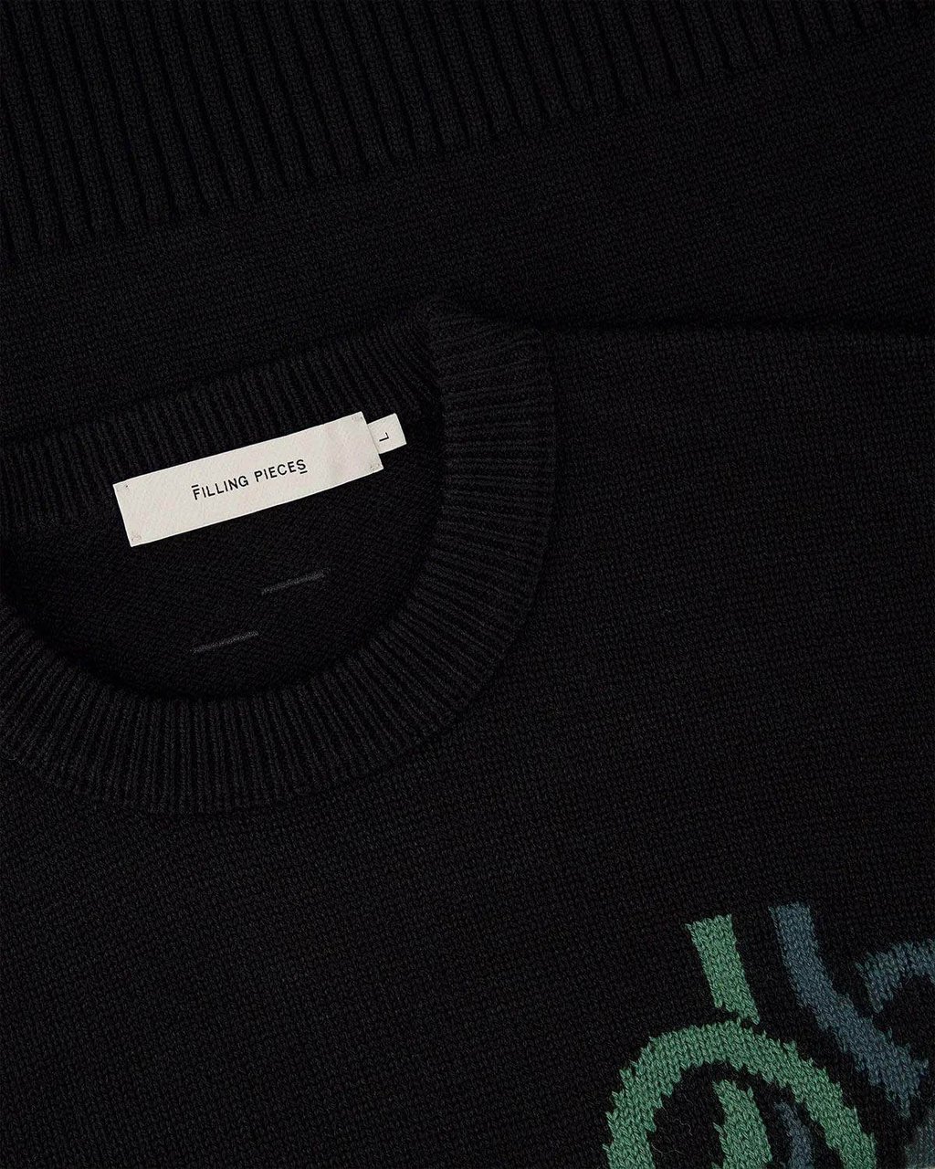 Filling Pieces Heren Knit Sweater Knot Zwart Zwart