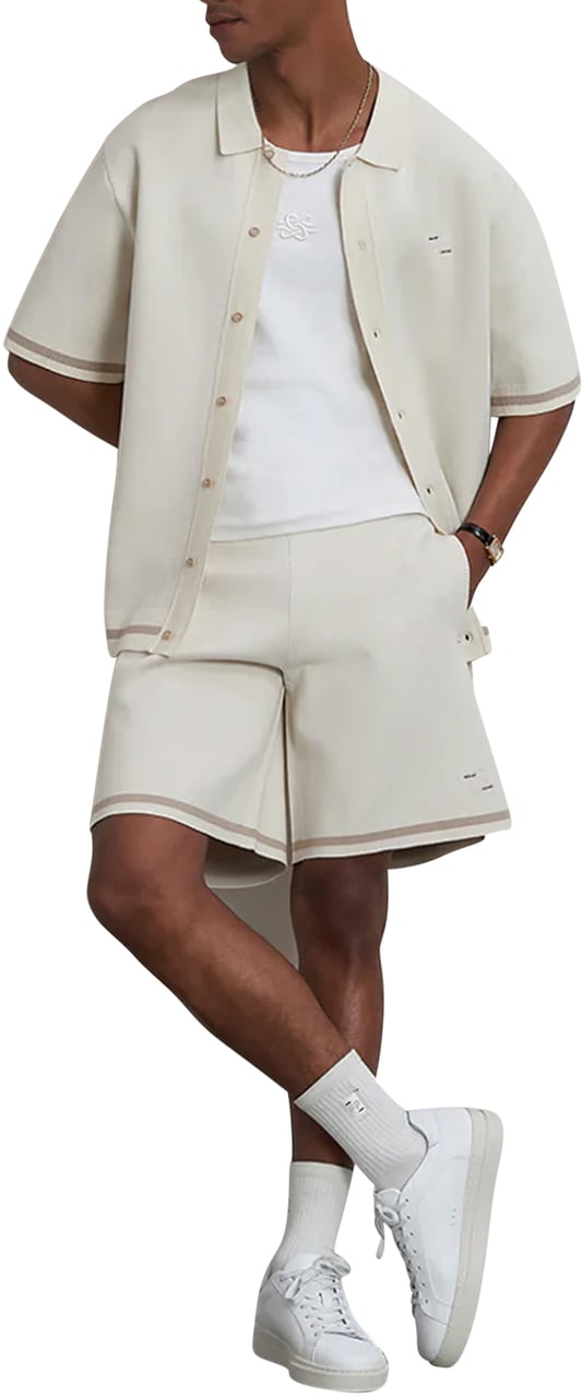 Filling Pieces Broeken Knit Short Classic Wit
