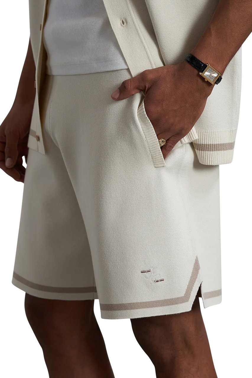 Filling Pieces Broeken Knit Short Classic Wit