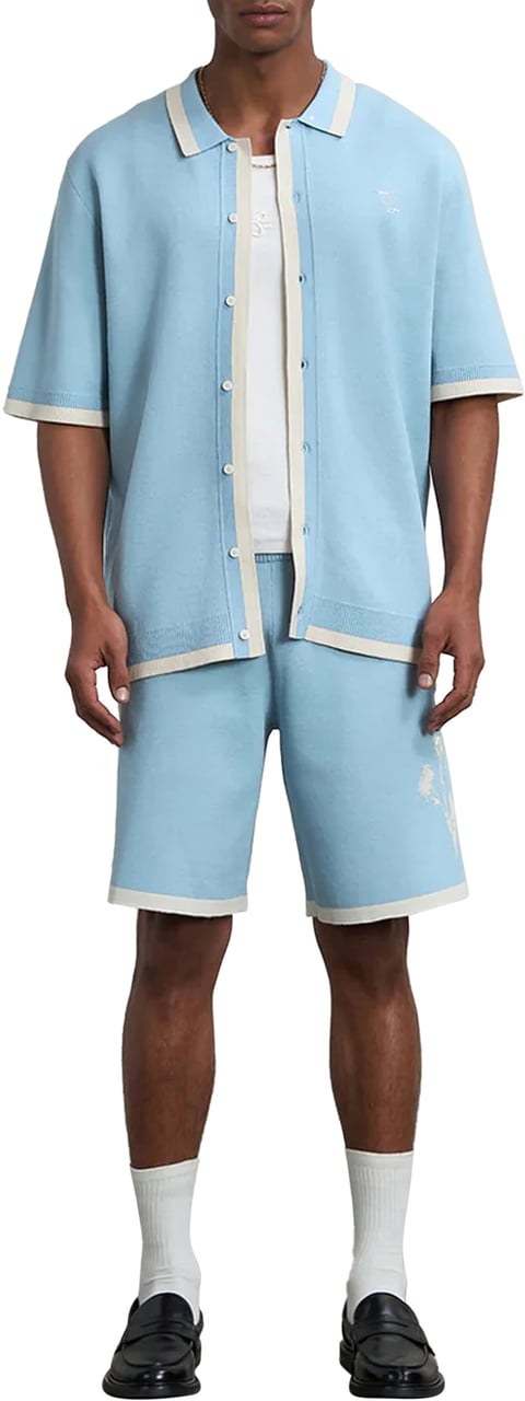 Filling Pieces Broeken Knit Short Gardener Blauw