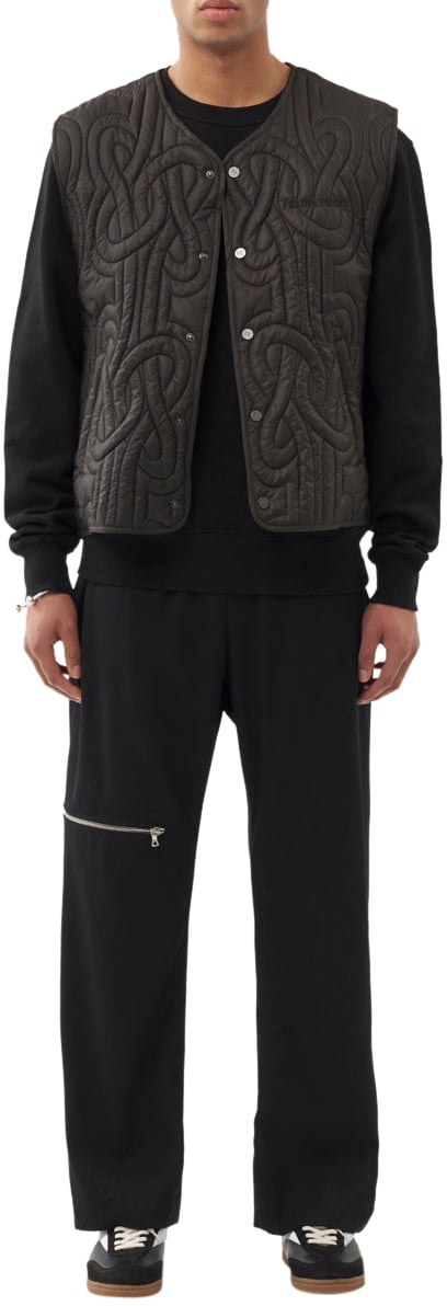Filling Pieces Quilted Puffer Vest Black Zwart
