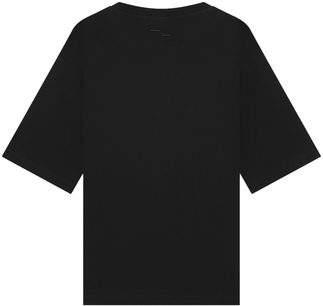 Filling Pieces T-shirt Boxy Embroidered Black Zwart
